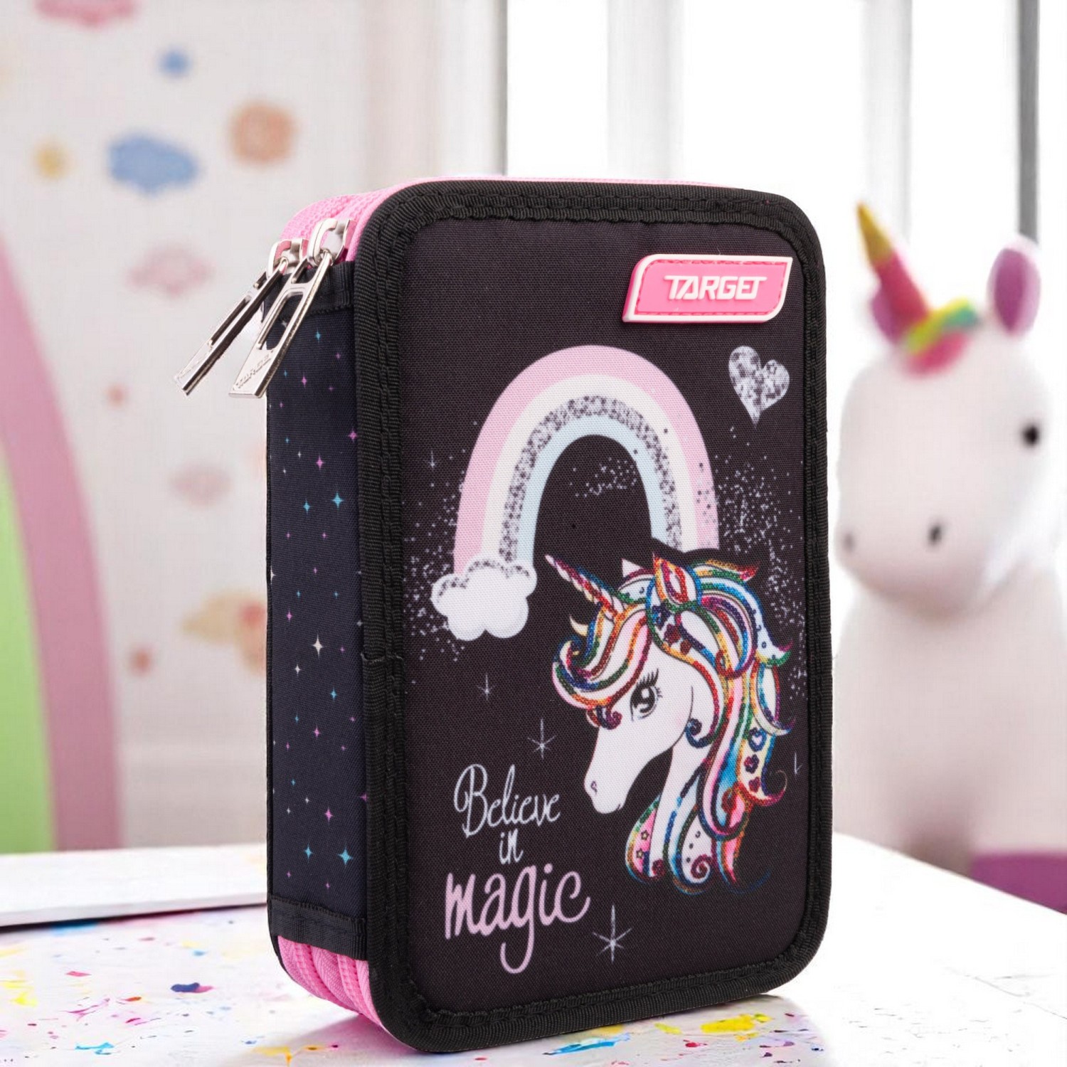 Dvodijelna puna pernica DOUBLE Rainbow Unicorn 28775