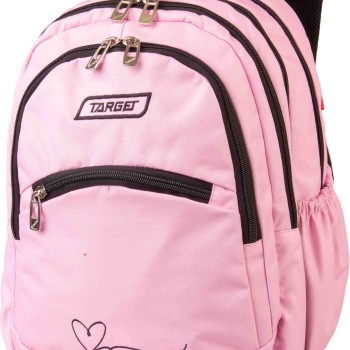 Šolski nahrbtnik za 2 triado 2v1 CURVED Pink Heart 29804