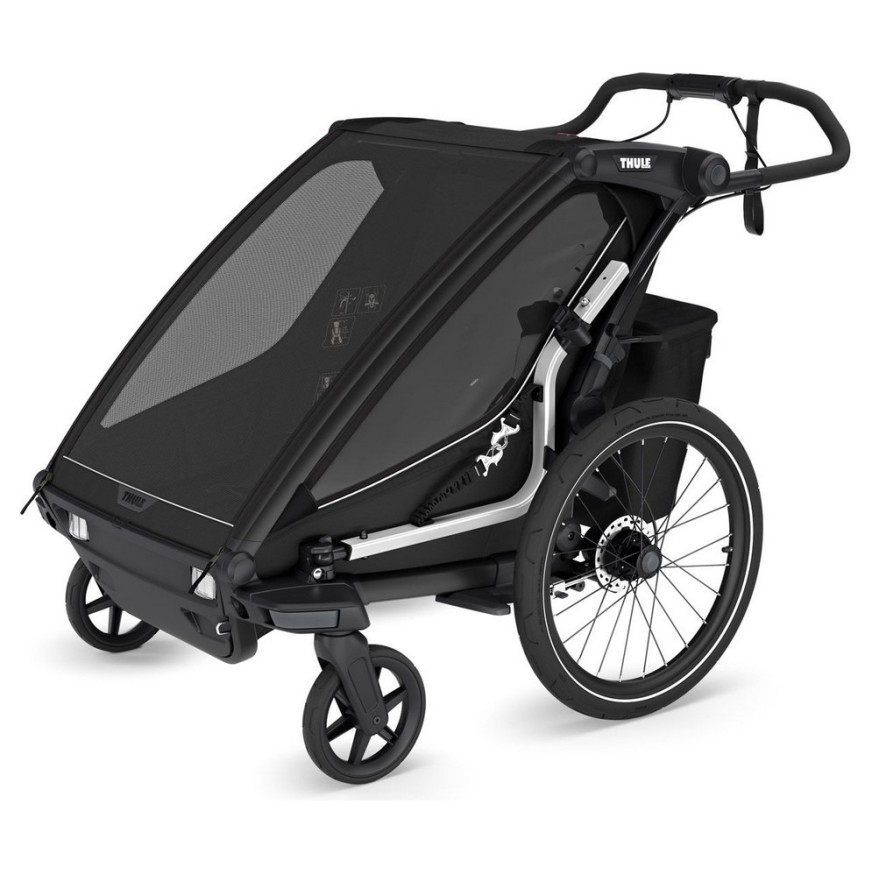Chariot Sport2 Double Black - multifunkcijska prikolica za otroka 4v1