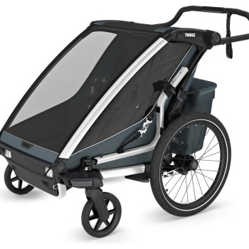 Prikolica za djecu 4u1 Thule CHARIOT CROSS2 Double Dark Slate
