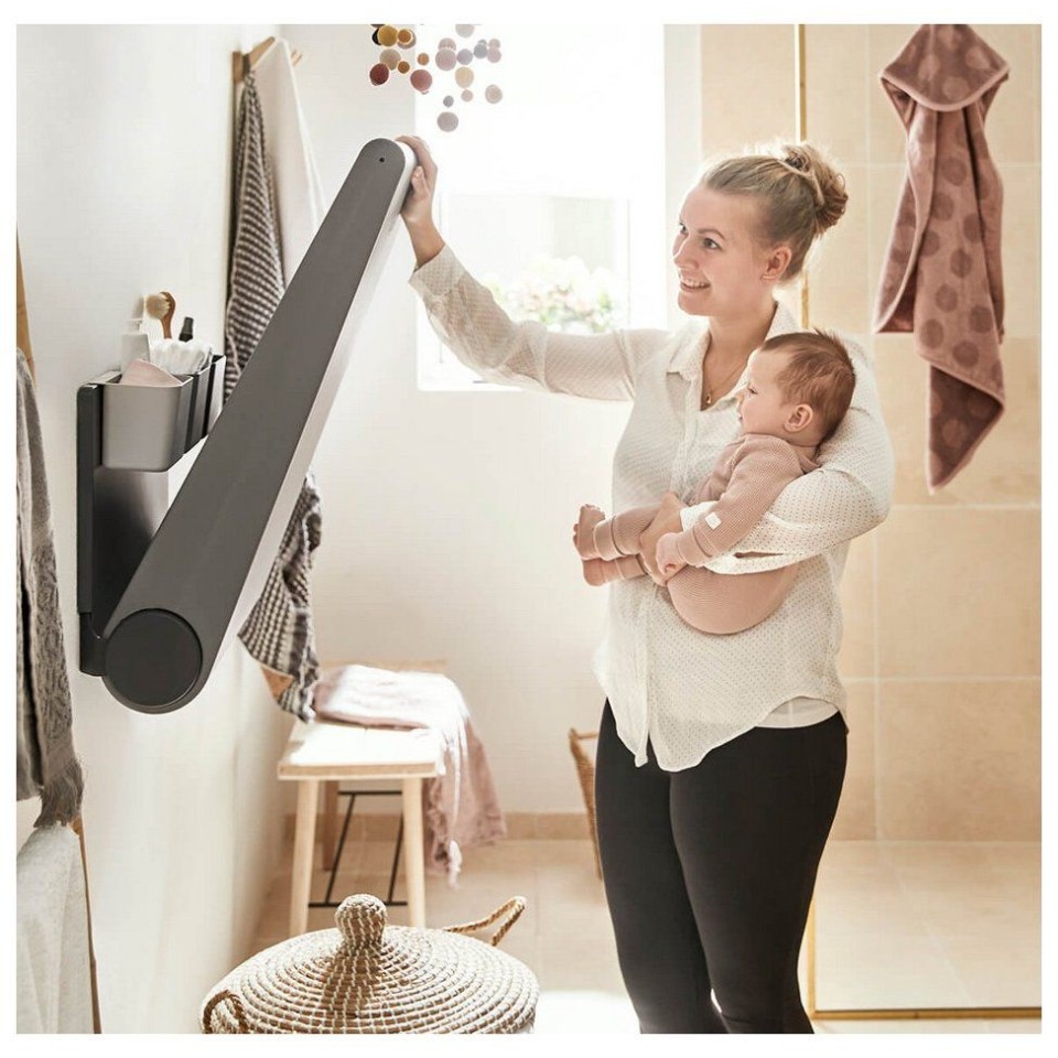 Stenska previjalna miza WALLY Dusty Grey Stenska previjalna miza WALLY Dusty Grey