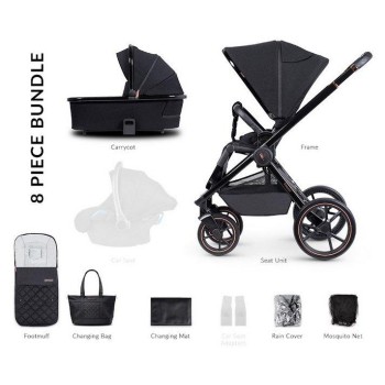 Otroški voziček Tinum SE 2 in 1 Stylish Black Otroški voziček Tinum SE 2 in 1 Stylish Black