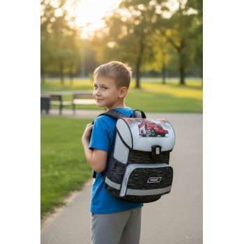 GT CLICK Firetruck 27150 - anatomski šolski nahrbtnik, šolska torba