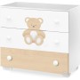 Lesena komoda PELUCHE White Natural s 3 predali Lesena komoda PELUCHE White Natural s 3 predali