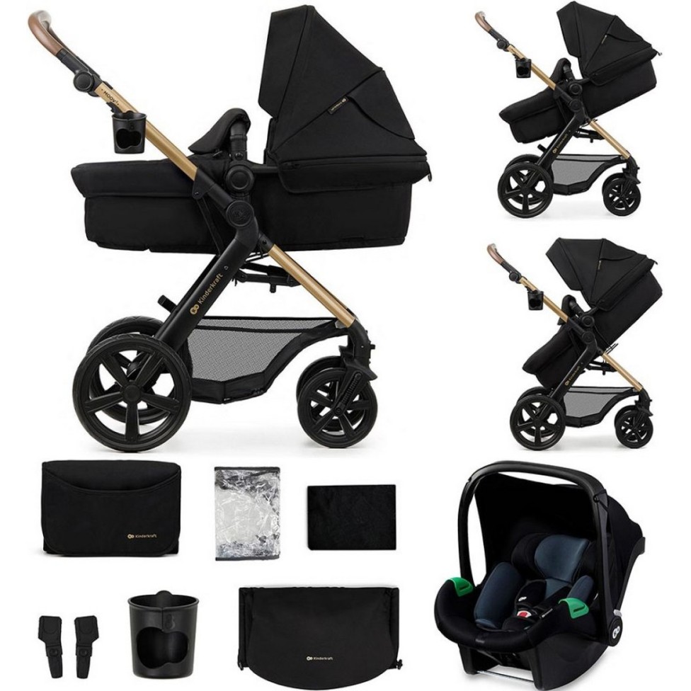 Otroški voziček Kinderkraft MOOV 2 3v1 Pure Black