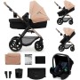 Kinderkraft MOOV 2 3v1 Sand Beige Peach otroški voziček
