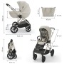 Kinderkraft Prime3 PRO 3v1 Beige otroški voziček