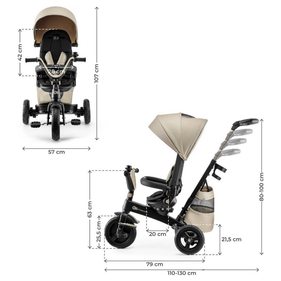 Tricikel EASYTWIST 5v1 Beige Tricikel EASYTWIST 5v1 Beige