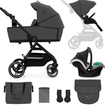 Otroški voziček Kinderkraft YOXI Mink Pro 3v1 Moonlight Grey