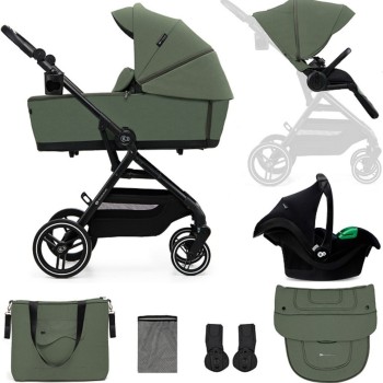 Otroški voziček Kinderkraft YOXI Mink Pro 3v1 Mystic Green