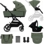 Otroški voziček Kinderkraft YOXI Mink Pro 3v1 Mystic Green
