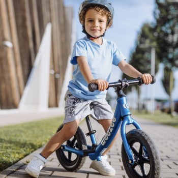 Dječji bicikl bez pedala s laganim ALU okvirom – plavi