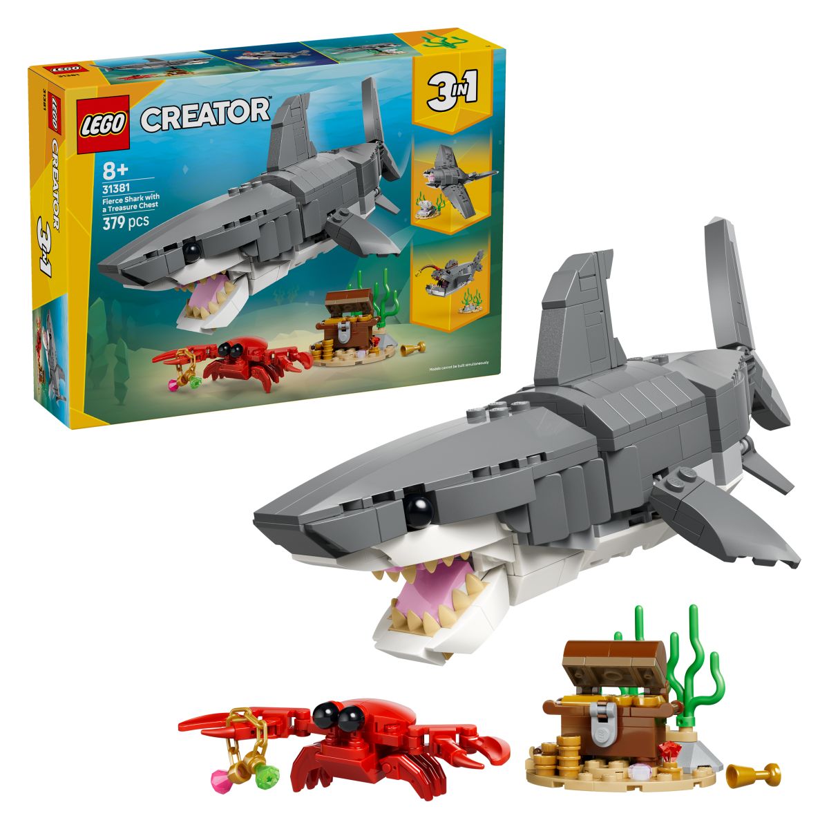 Lego® Creator 31381 Krvoločen morski pes s skrinjo z zakladom