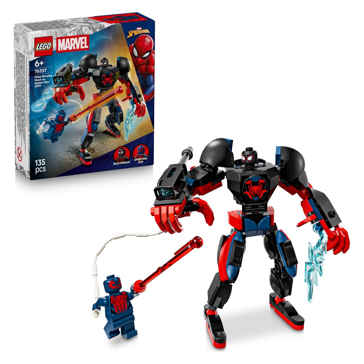 Lego® Super Heroes 76337 Robotski oklep Milesa Moralesa proti Spider-Manu 2099