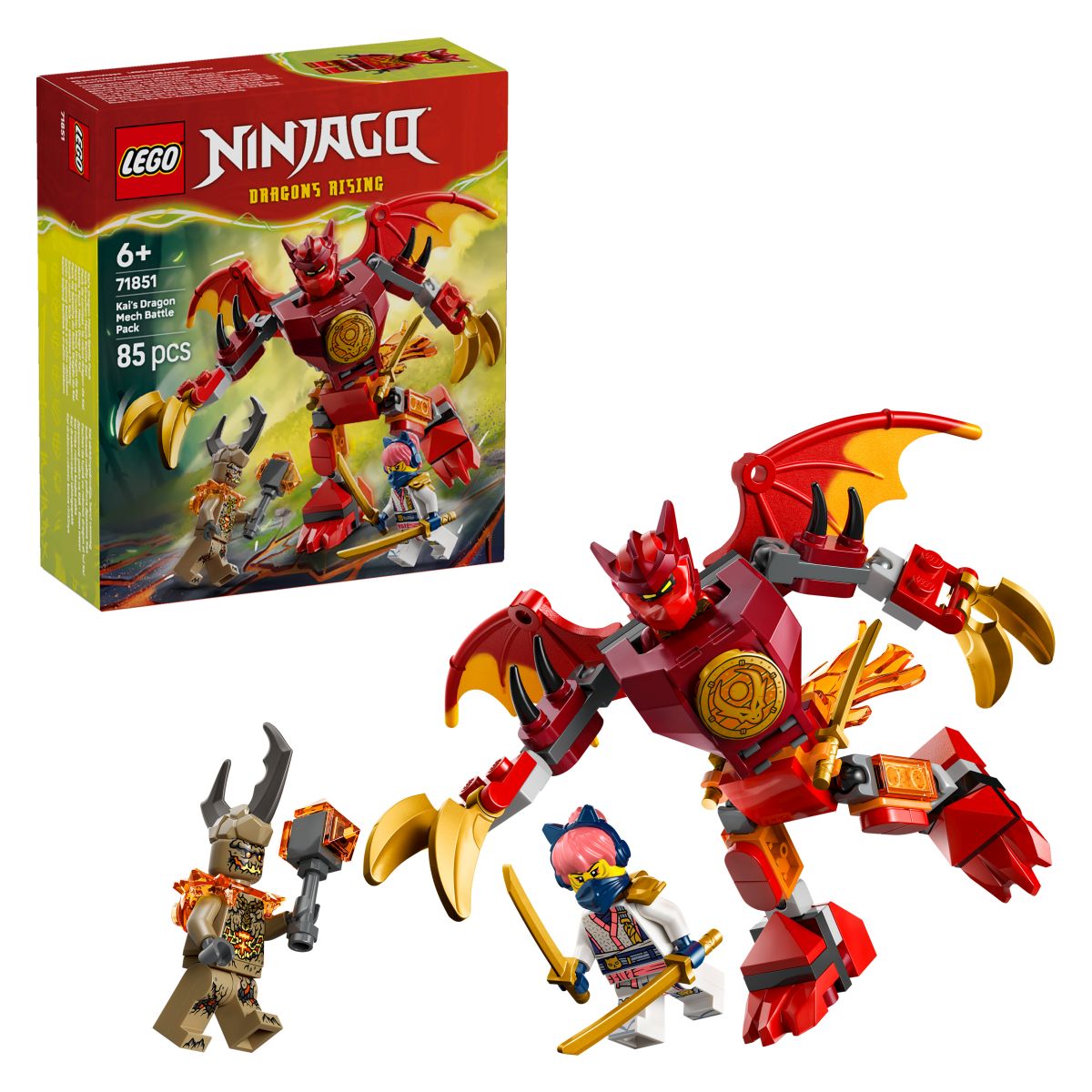 Lego® Ninjago® 71851 Kaijev bojni paket z zmajskim robotskim oklepom