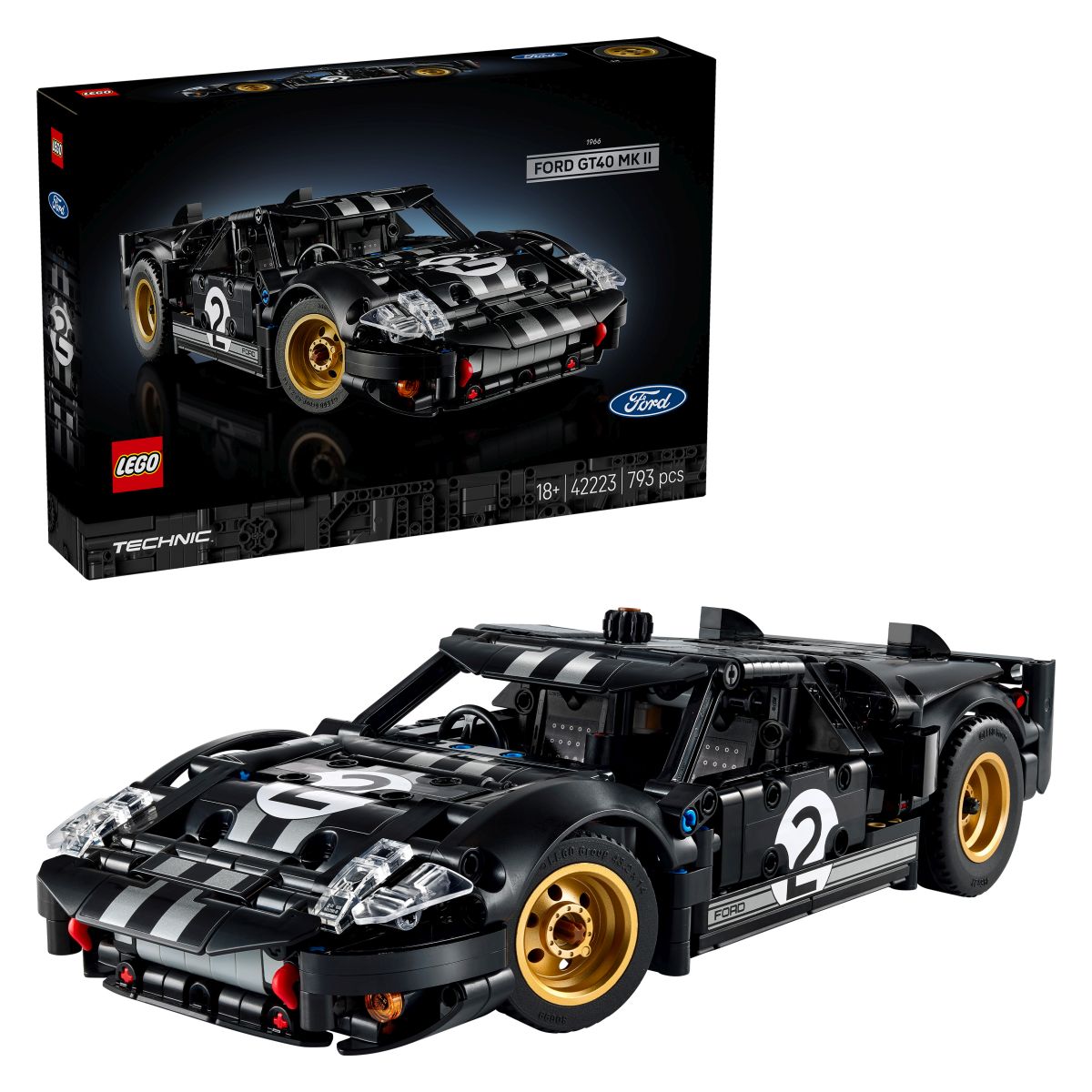 Lego® Technic™ 42223 Dirkalni avtomobil 1966 Ford GT40 MKII