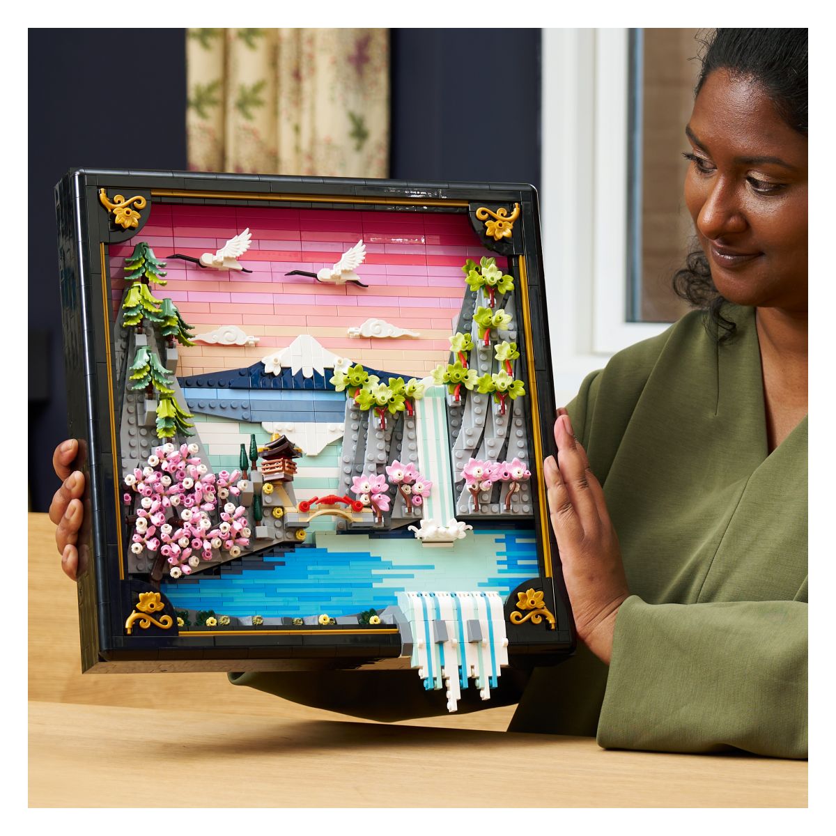 Kocke Art Pokrajina s cvetočimi japonskimi češnjami 31218