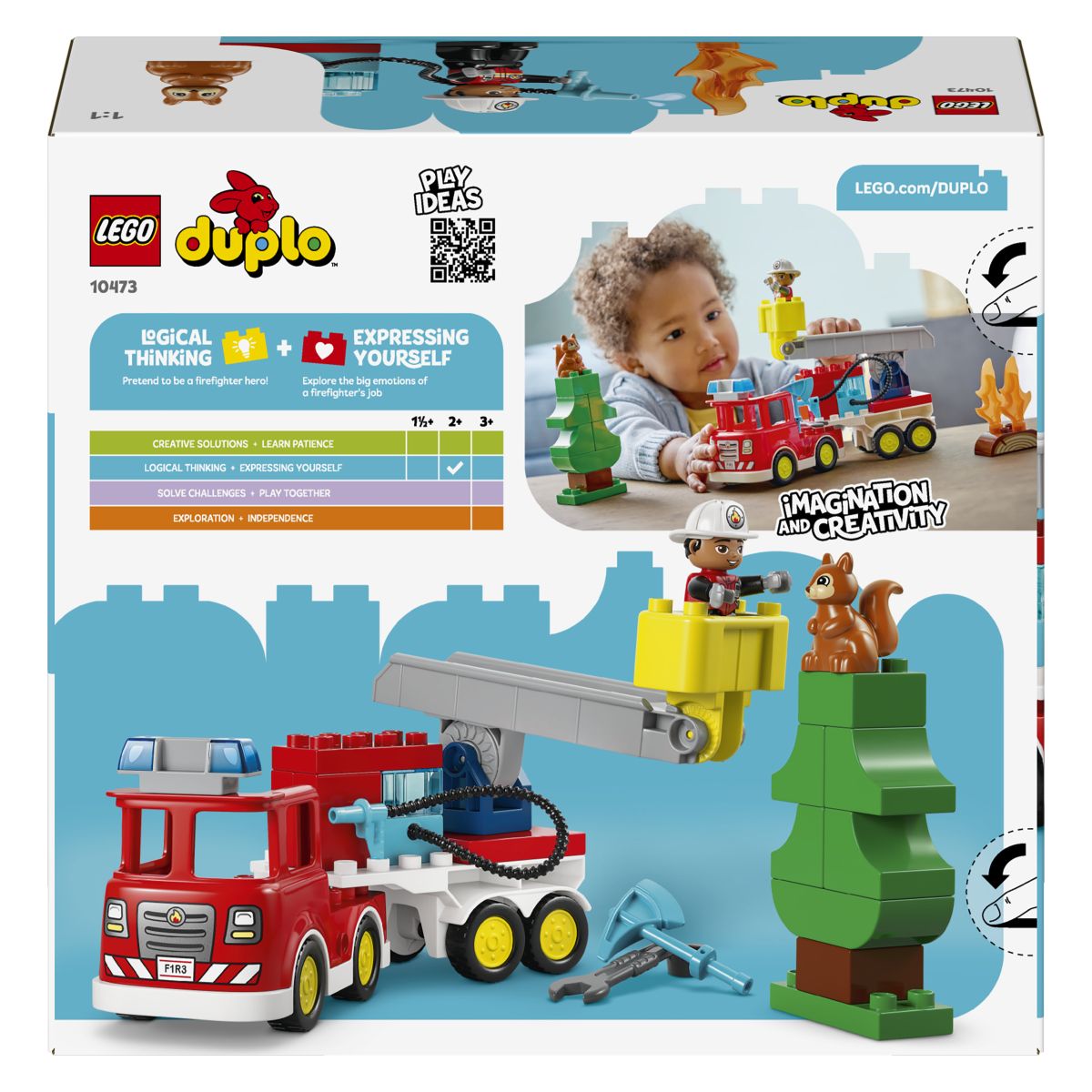 Kocke Duplo Gasilsko vozilo s cevjo in gasilcem 10473 Kocke Duplo Gasilsko vozilo s cevjo in gasilcem 10473