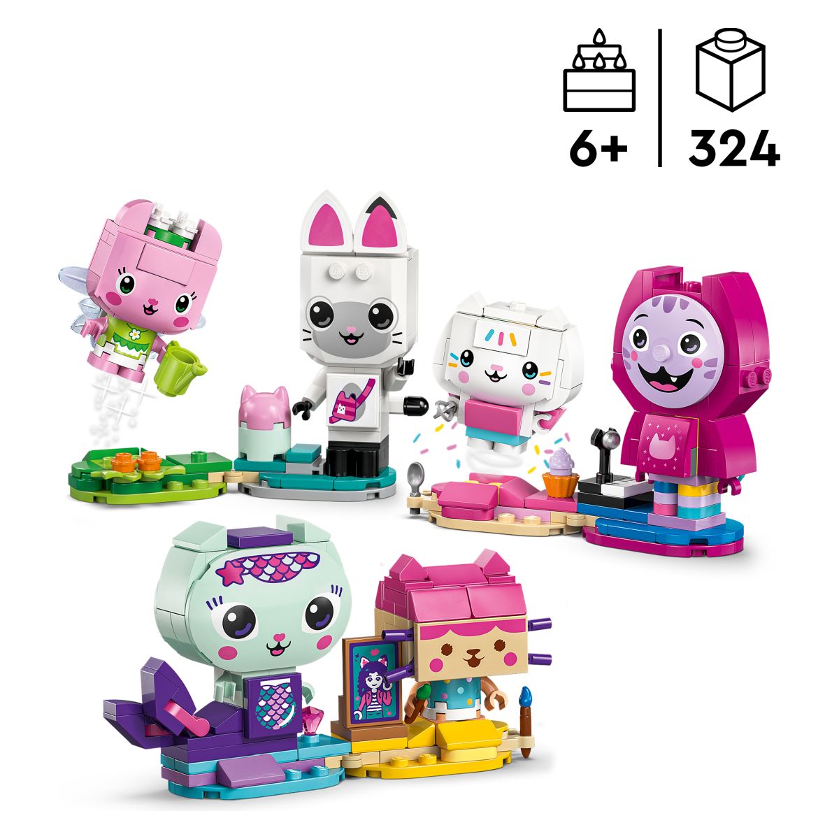 Kocke Gabby's Dollhouse Gabbyjine mačje prijateljice, sestavljene iz kock 11215 Kocke Gabby's Dollhouse Gabbyjine mačje prijateljice, sestavljene iz kock 11215