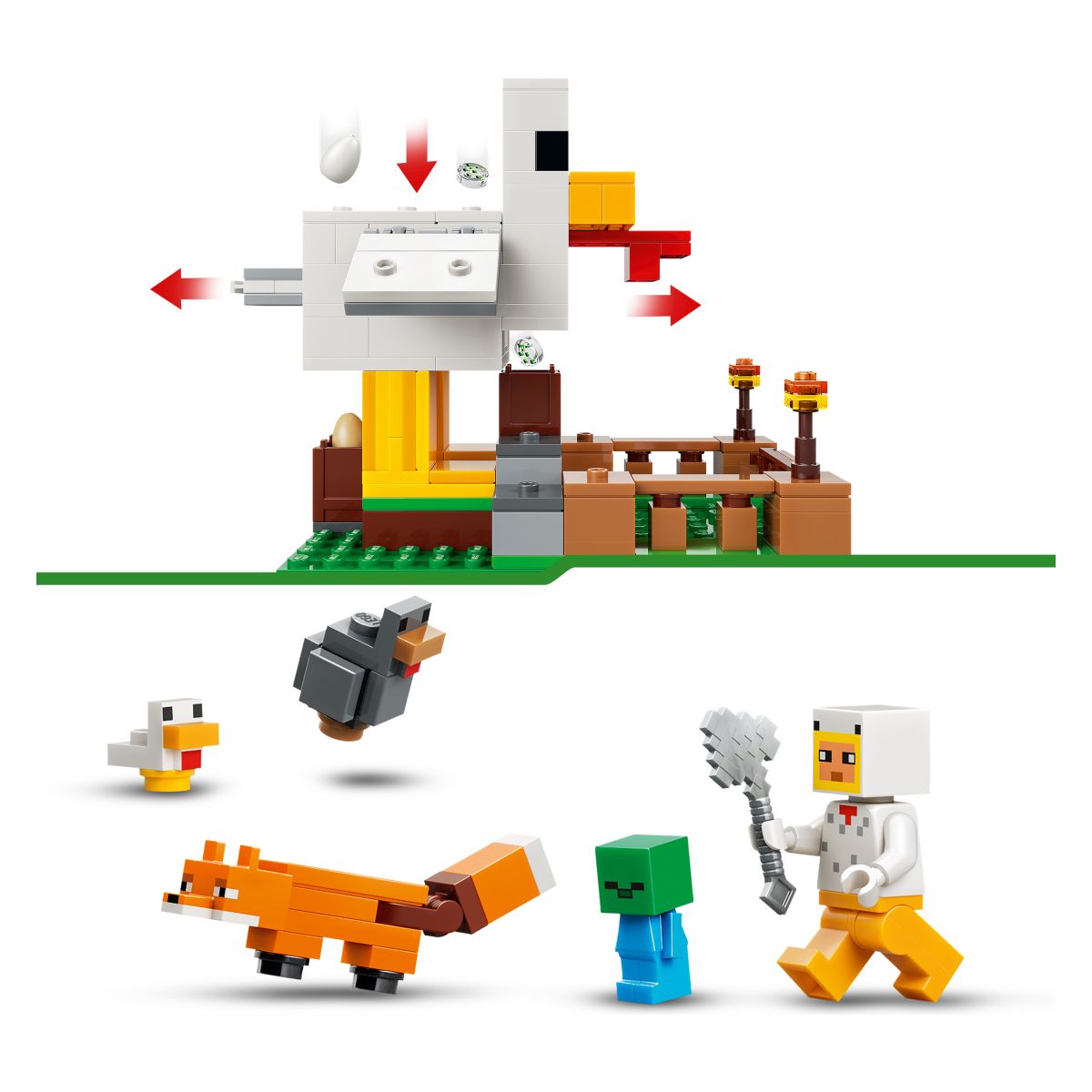 Kocke Minecraft Piščančja farma 21585