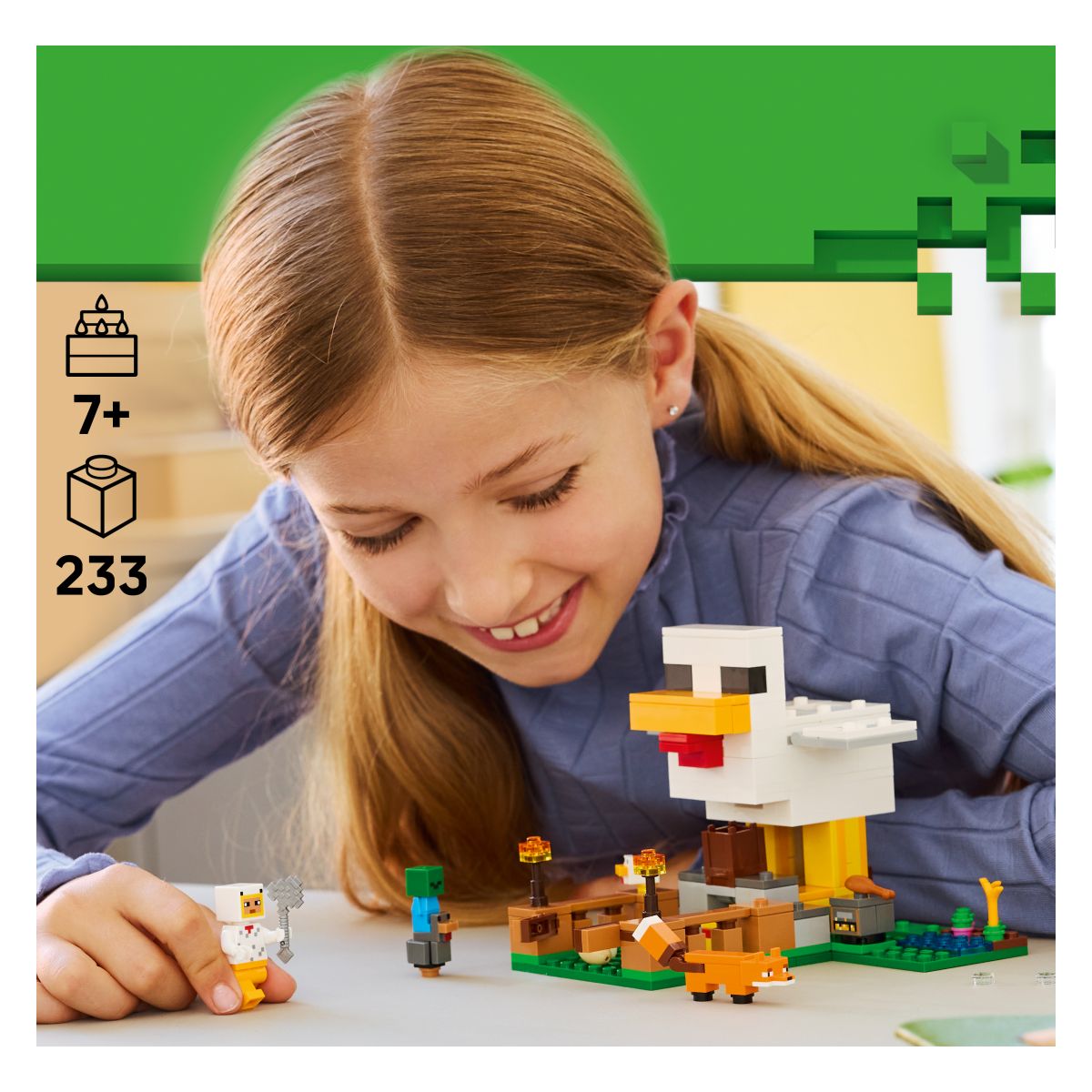 Kocke Minecraft Piščančja farma 21585