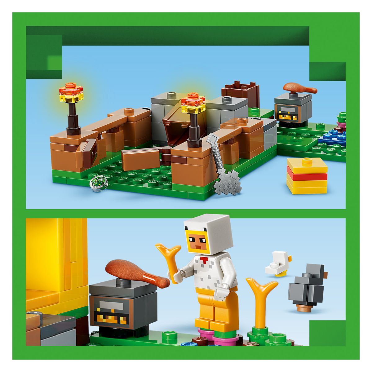 Kocke Minecraft Piščančja farma 21585