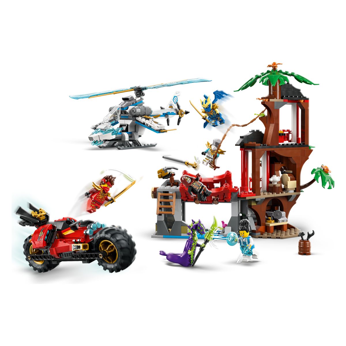 Kocke Ninjago Spopad z ninja vozili pri Drevesni hišici 71857 Kocke Ninjago Spopad z ninja vozili pri Drevesni hišici 71857