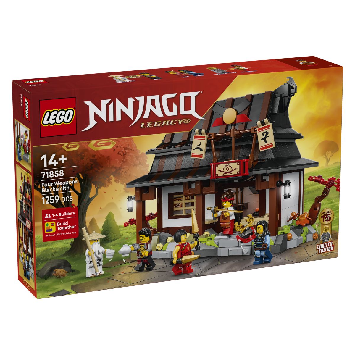 Kocke Ninjago 15. obletnica – Kovačnica štirih orožij 71858 Kocke Ninjago 15. obletnica – Kovačnica štirih orožij 71858