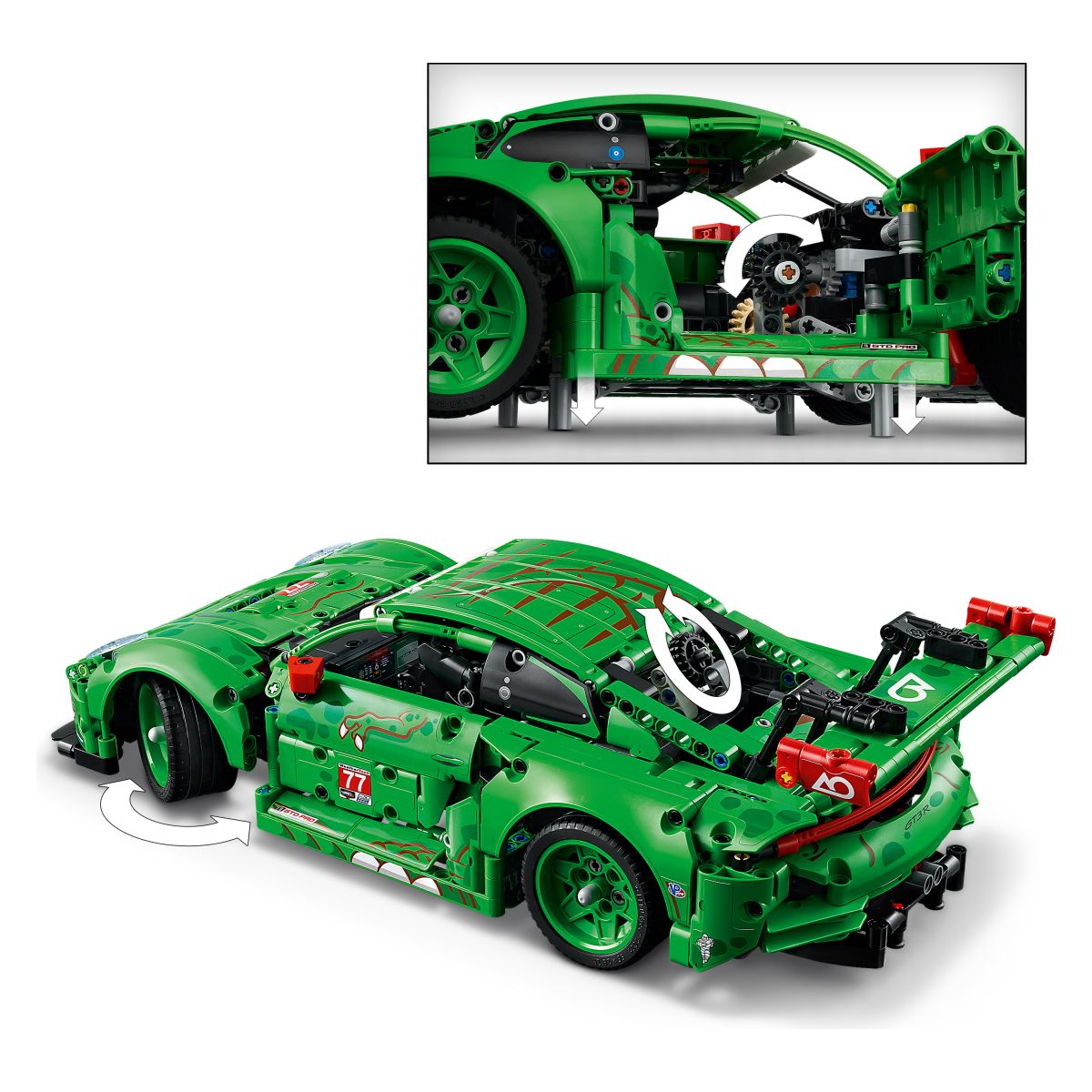 Lego Technic Dirkalnik Porsche 911 GT3 R REXY AO Racing 42224