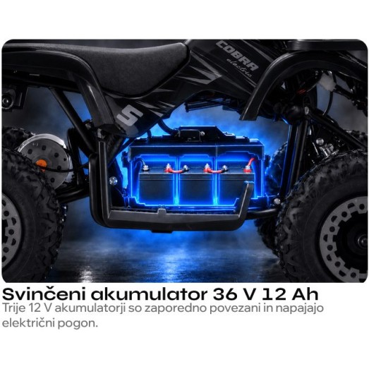 Otroški električni štirikolesnik COBRA 800W Blue Otroški električni štirikolesnik COBRA 800W Blue