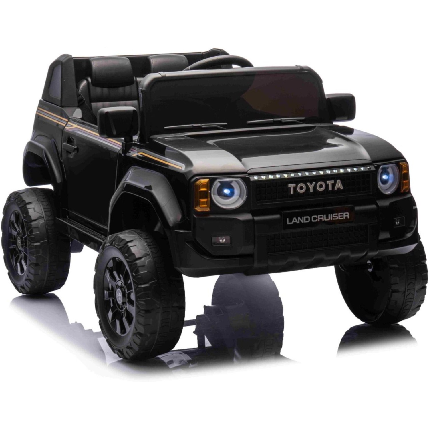 11V Toyota Landcruiser, crni 11V Toyota Landcruiser, li baterija, dječji auto na akumulator