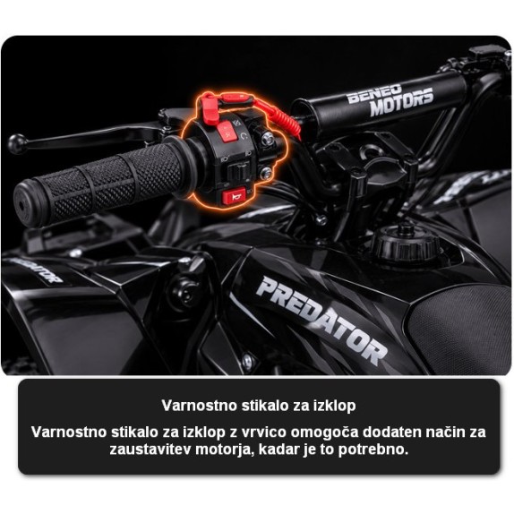 Otroški bencinski štirikolesnik 125 cc PREDATOR Red
