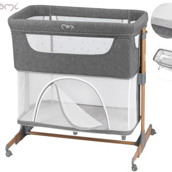 SMART BED, krevetić za uz krevet i ogradica, sivi