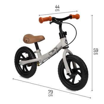 12'' balansni bicikl BREKI, podesivi upravljač, siva 12'' balansni bicikl BREKI, podesivi upravljač, siva