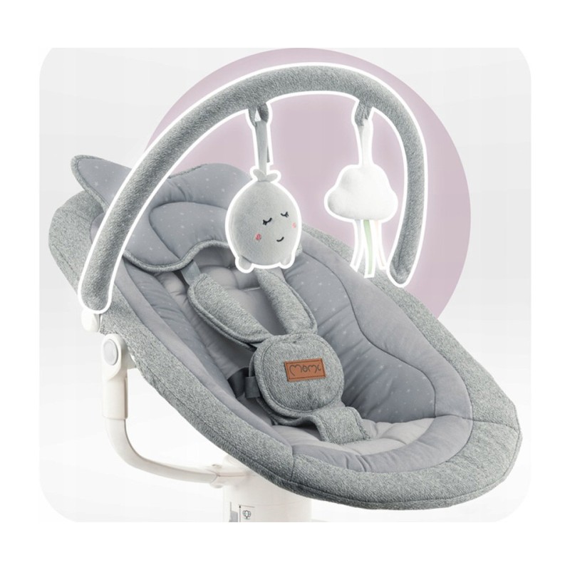Ljuljačka za bebe PEARL električni, rotacija 360°, siva Ljuljačka za bebe PEARL električni, rotacija 360°, siva