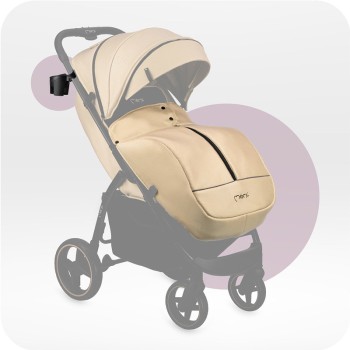 Voziček za dojenčka MIYA z dodatki, bež-črn