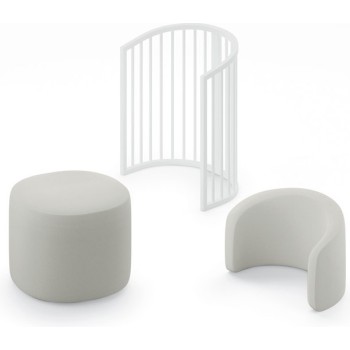 Sedež (Pouf) z naslonjalom White za otroški kotiček Forever Sedež (Pouf) z naslonjalom White za otroški kotiček Forever