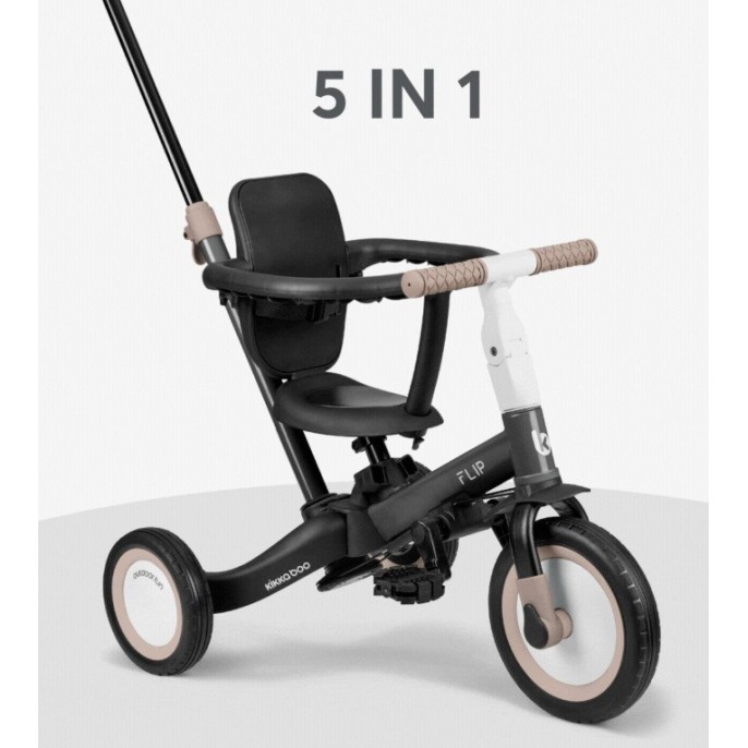 Dječji tricikl s roditeljskom ručkom Flip Black 5u1