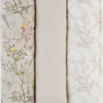 Muslin plenice iz Secret Garden Beige 3 kos 100 × 100 cm