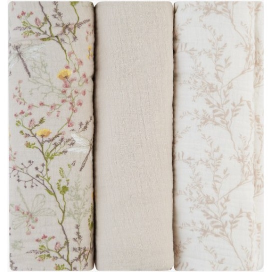 Muslin pelene Secret Garden Beige, 3 komada 100 × 100 cm Muslin pelene Secret Garden Beige, 3 komada 100 × 100 cm