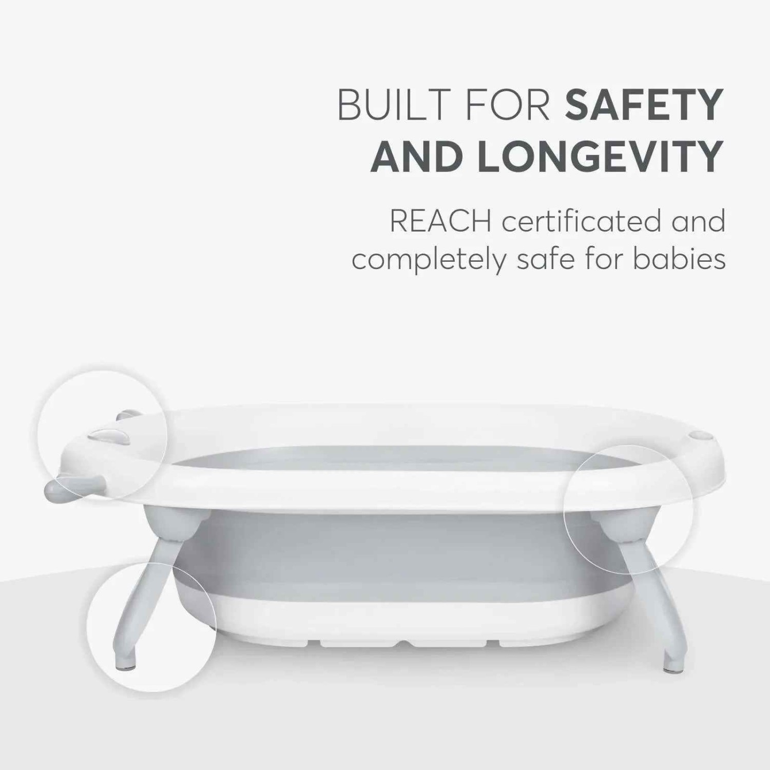 KikkaBoo® Sklopiva kadica za bebu Foldy Grey