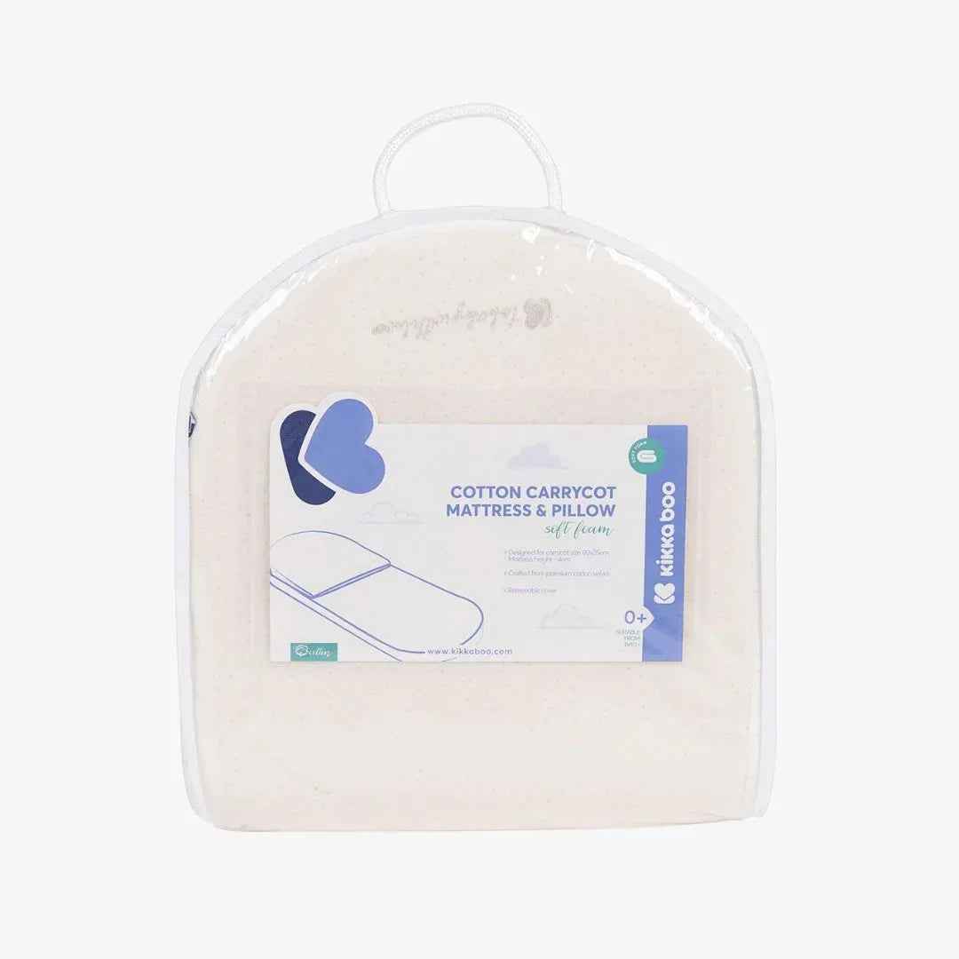 KikkaBoo® madrac za košaru za bebe s jastukom Airknit White 80 × 35 cm