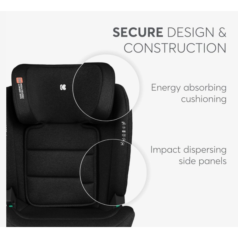 Avtosedež Isofix Kikkaboo i-SCOUT i-Size Black 100–150 cm Avtosedež Isofix Kikkaboo i-SCOUT i-Size Black 100–150 cm