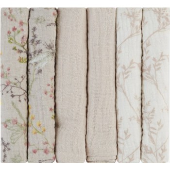 Muslin krpice za bebe Secret Garden Beige 6 kom 30x30 cm