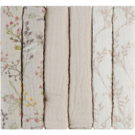 Muslin krpice za bebe Secret Garden Beige 6 kom 30x30 cm Muslin krpice za bebe Secret Garden Beige 6 kom 30x30 cm