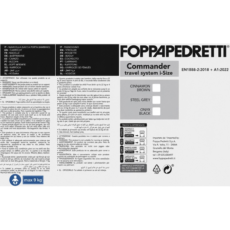 COMMANDER Steel Grey Foppapedretti 3u1 kolica COMMANDER Steel Grey Foppapedretti 3u1 kolica