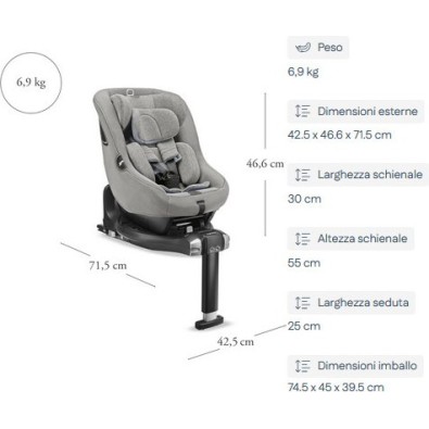 Dječja autosjedalica DARWIN NEXT STAGE I-SIZE Vulcan Black 40-105 cm Dječja autosjedalica DARWIN NEXT STAGE I-SIZE Vulcan Black 40-105 cm