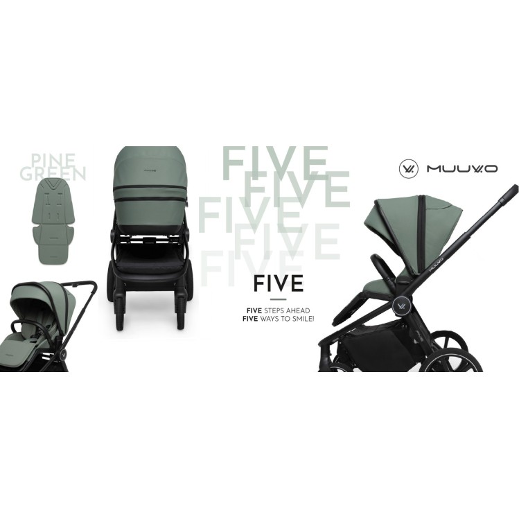 Otroški voziček 2v1 FIVE Pine Green
