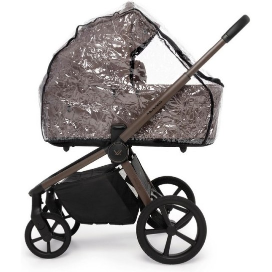 FOLD Chocolate voziček 2v1 z usklajenim ogrodjem in hitro zložljivo košaro