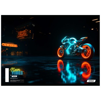 Bilježnica A4 crte NEON VIBES 10 kom